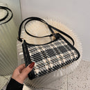 Fashion Plaid Printing Shoulder Crossbody Bag Women Casual Small Purse Handbags