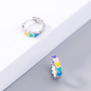 Jewelry Rainbow Enamel Piercing Dangle Ear Studs Earring Hoops Eardrop Earring