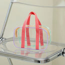 Summer Beach PVC Clear Handbag Travel Jelly Waterproof Large Wash Bag (S)