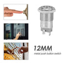 12mm Self-locking LED Metal Switch Instantaneous Waterproof Button (Blue)