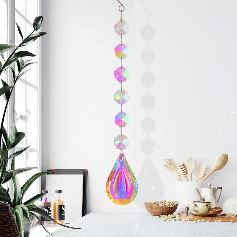 #A Crystal Windchimes Ornaments AB Color Beads Window Craft Garden Balcony Penda