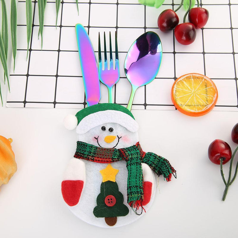1pc Christmas Snowman Cutlery Bags Dining Table Cutlery(Snowman 1)