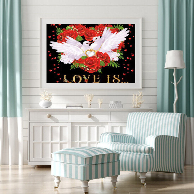 5D Full Round Drill Diamond Painting DIY Peace Dove Picture Rhinestones Craft