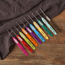 10pcs Plastic Handle Aluminum Crochet Hooks Yarn Knitting Needle Set for Sweater