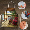 Lakeside Cabin Linen Apron Waterproof Kitchen Bibs Home Pinafore (68x55cm)