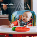 Stainless Steel Silicone Carrot Cutlery Feeding Plate Training Spoon Set Newly