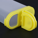 Clear Seasoning Pot Cans Spice Rack 2 Lid Condiment Bottles Box(Yellow) Newly