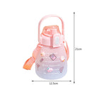 1.3L Large-capacity Water Bottle Outdoor Sports Gradient Cup (Pink Blue) Newly