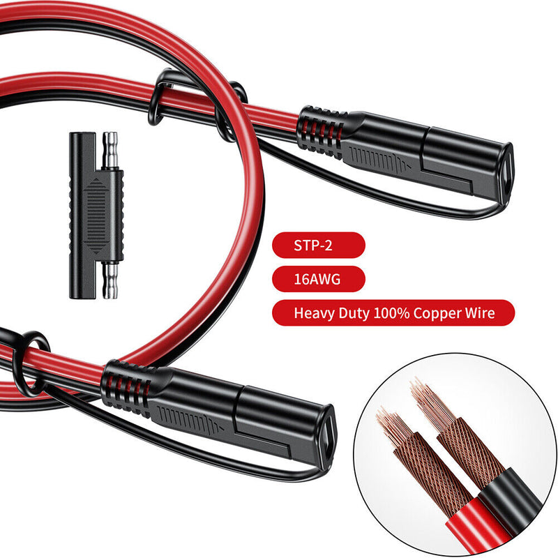 Battery Charging Cable SAE to SAE 12V-36V 16AWG Quick Disconnect Extension Cable