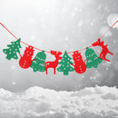 Christmas Hanging Bunting Banner DIY Xmas Tree Bell Elk Pull Flags Pennant Decor