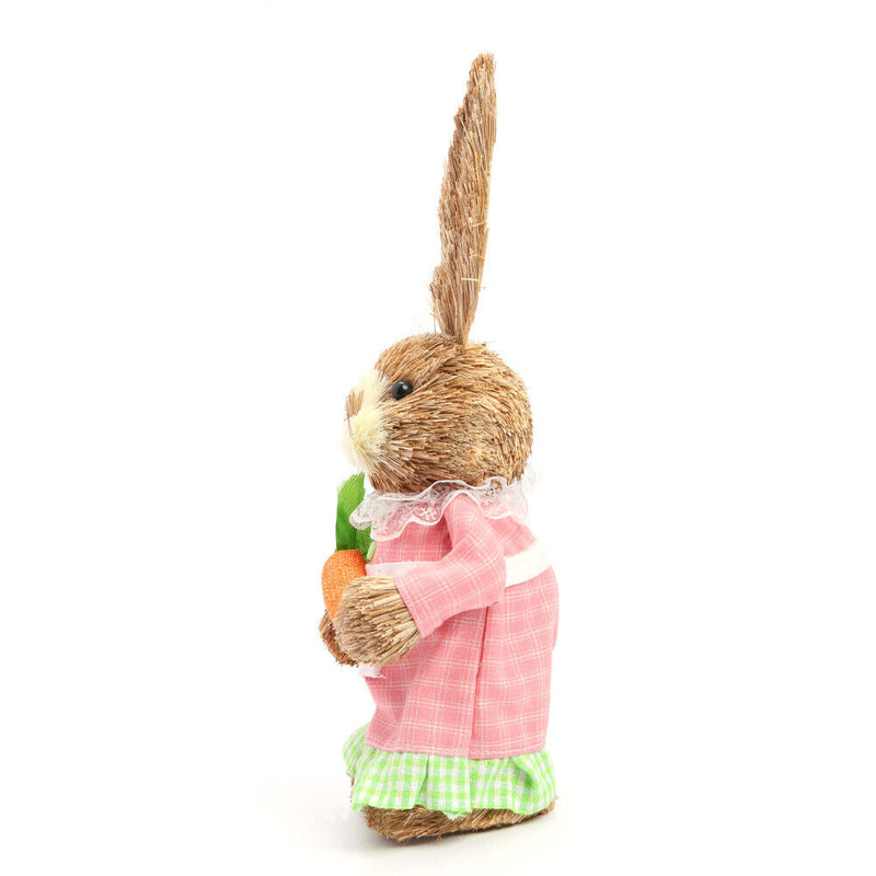 Easter Bunny Ornaments Cute Straw Simulation Rabbit Photography Props (B)