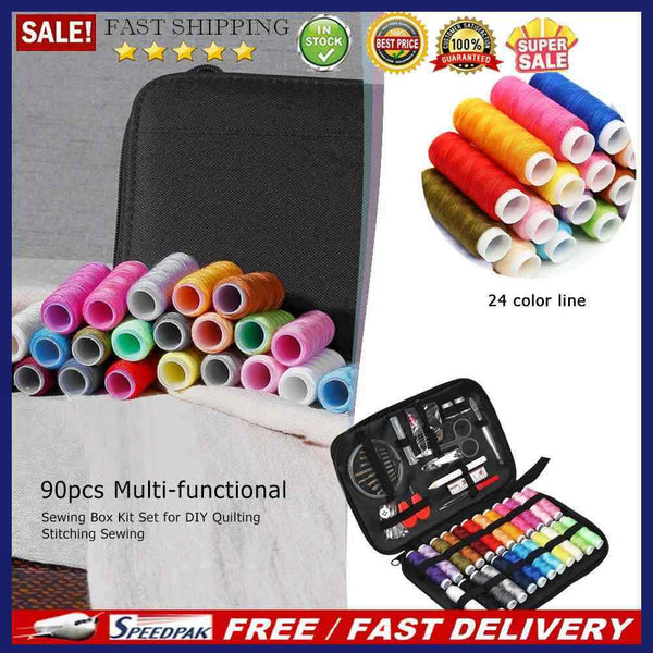 90pcs Multi-functional Sewing Box Kit Set for DIY Quilting Stitching Sewing