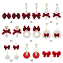 A Pair Girl  ? Wedding Wine Red Party Eardrop Earrings Ear Decor Fashion Jewelry