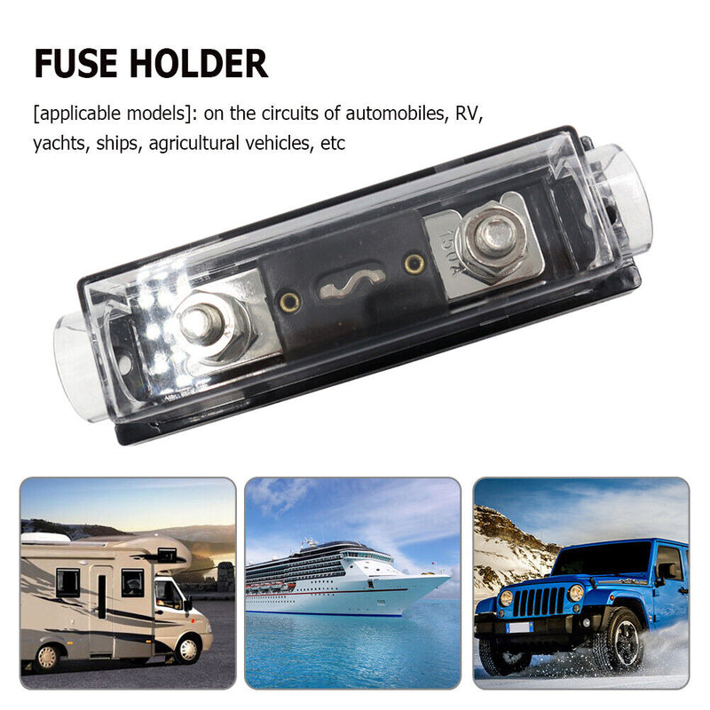 Car Audio Fuse Holder Transparent Cover Car Fuse Box for Automotive Boat Marine