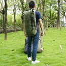 Canvas Backpack Sports Bicycle Rucksack Outdoor Climbing Bag (Army Green L)