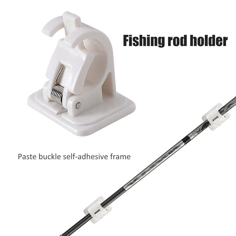 2pcs Wall Mounted Fishing Rod Racks Storage Clips Clamps Holder Rack Organi