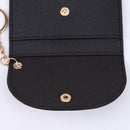 Fashion Leather Women Wallet Multi-slots Keychain Card Holder Coin Clutch Pur