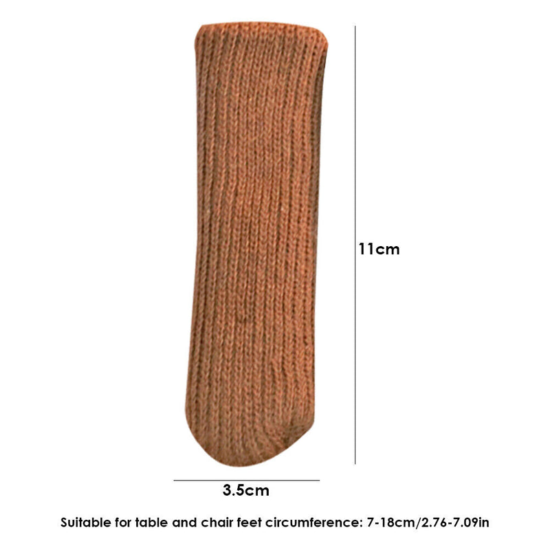 4pcs/set Pure Chair Feet Sock Thickened Table Leg Knitted Cover (Coffee)