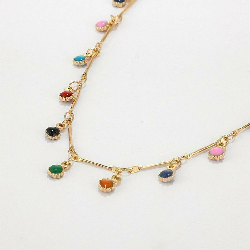 Women Boho Fashion Choker Clavicle Chain Candy Balls Pendant Necklace Gifts