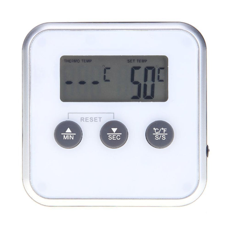 Electronic Thermometer Timer Food Meat Temperature Meter Gauge with Probe