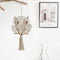 Braided Owl Cotton Pendant Wall Decoration with Cotton Rope Handmade Woven Ropes