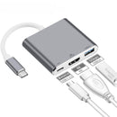 3 in 1 Type-C HUB Converter Metal USB3.0 USB C PD 4K HDMI-compatible Adapte