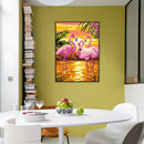 Cross Stitch Kits 11CT Stamped DIY Flamingo Full Embroider Needlework