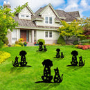 Simulation Hollow Black Cat Dogs Silhouette Courtyards Insert Card Art Ornament