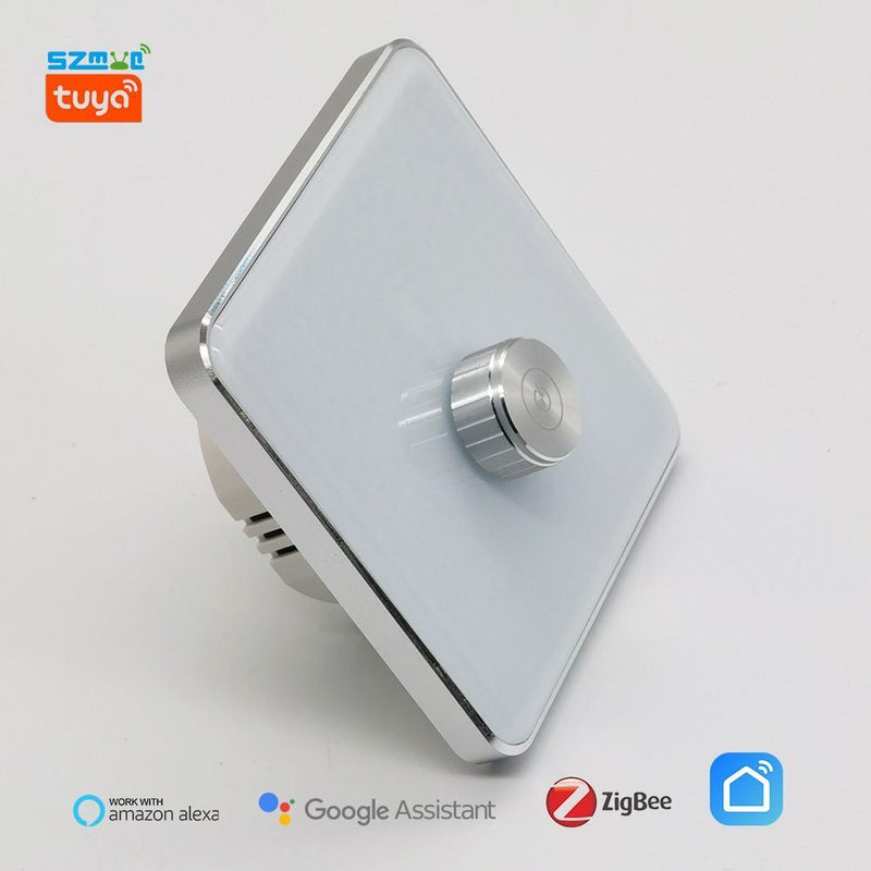 Dimmers White 220W App Control ZigBee3.0 Tuya Knob Rotation Smart Dimmer Switch
