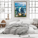 11CT Printed Full Cross Stitch Handcraft Sea Chair Artwork Wall Decoration