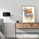 Frameless Oil Paint By Numbers DIY Fox Picture Craft Kit for Home Living Room