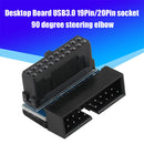 USB 3.0 20 Pin Male to Female Extension Adapter 90 Degree Angled for Motherboard