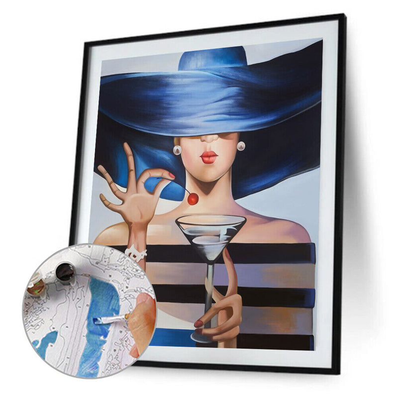 Acrylic Oil Painting By Numbers Fashion Girl Digital Picture Home Wall Decor