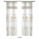 Sheer Leaf Printing Perforated Tulle Curtain Balcony Room Sliding Window Scre