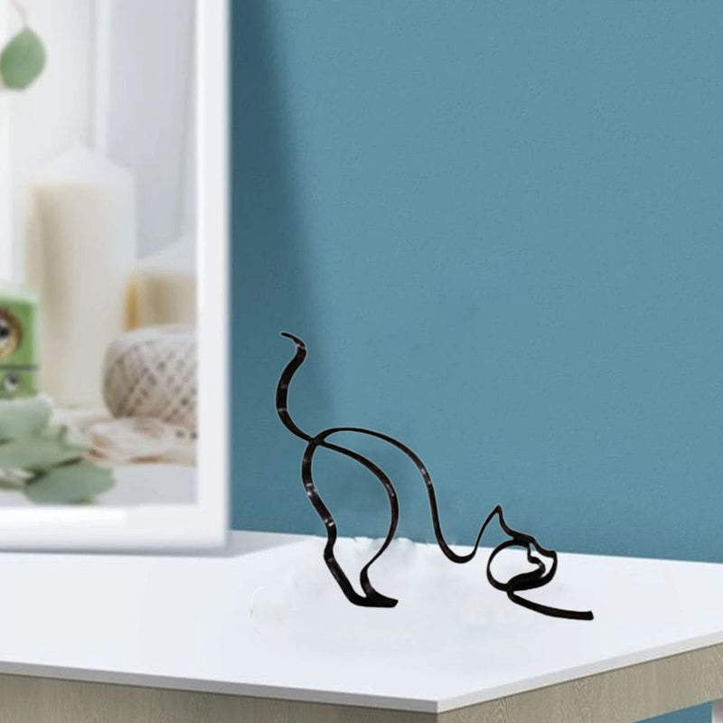 Art Cat Decoration Cat Sculpture Art Sculpture Abstract Line Ornament