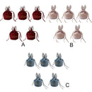 Cartoon Rabbit Ears Velvet Bags Candy Cookie Package Bag Organizer (Blue)