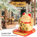 Chinese Lucky Cat Wealth Waving Shaking Hand Fortune Welcome Craft (Yellow)