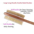 Body Exfoliating Cleaner Double Side Head Shower Brush Bristle Bath Brush