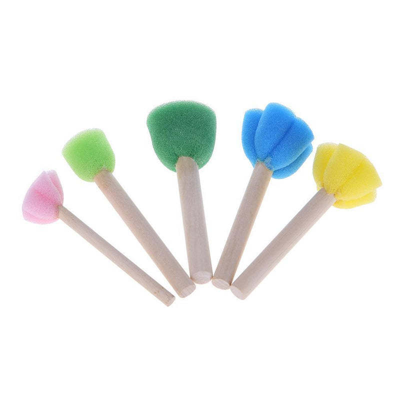 5pcs/set DIY Wooden Sponge Graffiti Painting Brushes for Kids Drawing Toys