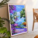 Mosaic Rhinestone Picture Craft DIY Purple Plants Diamond Painting Poster Decor