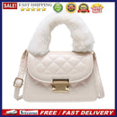 Women Plush Handle PU Crossbody Bag Simple Solid Small Shoulder Party Coin Purse