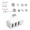 Mini Rotatable 3 Port USB Hub U Disk Reader Splitter for PC (USB 2.0 White)