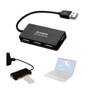 USB2.0 Mini 4-Port Splitter Hub For PC Notebook Computer Hot Speed Black K4X0