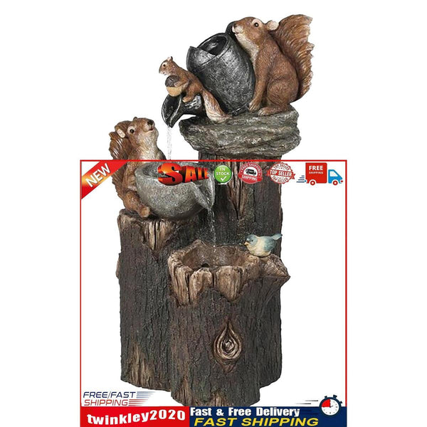 Garden Statue - Animal Sculptures Squirrel Outdoor Decor Light (Battery) Newly