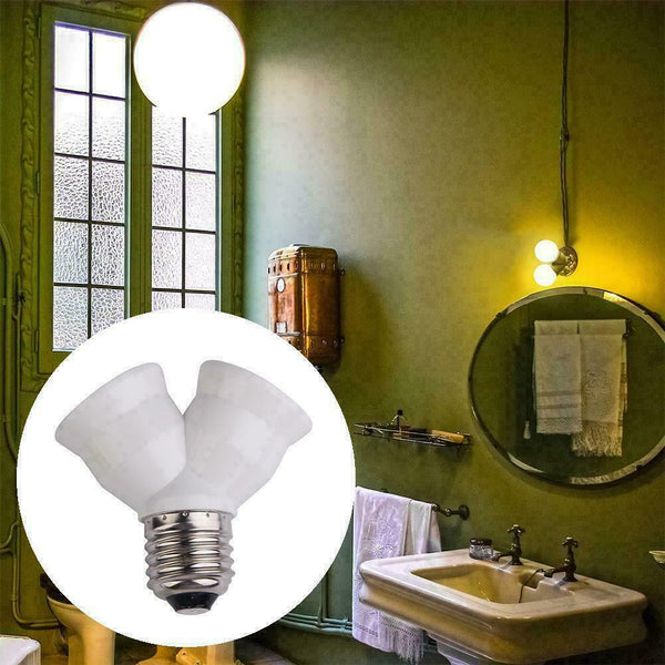 Screw E27LED Base Light Lamp Bulb Socket 1 to 2 Splitter F6U7 Adapters J8R4