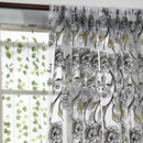 Peony Curtain Living Room Bedroom Home Door Window Curtain (Grey)