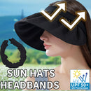 Women Foldable Visors Cap Wide Brim Beach Summer Vacation Empty Top Sun Hats