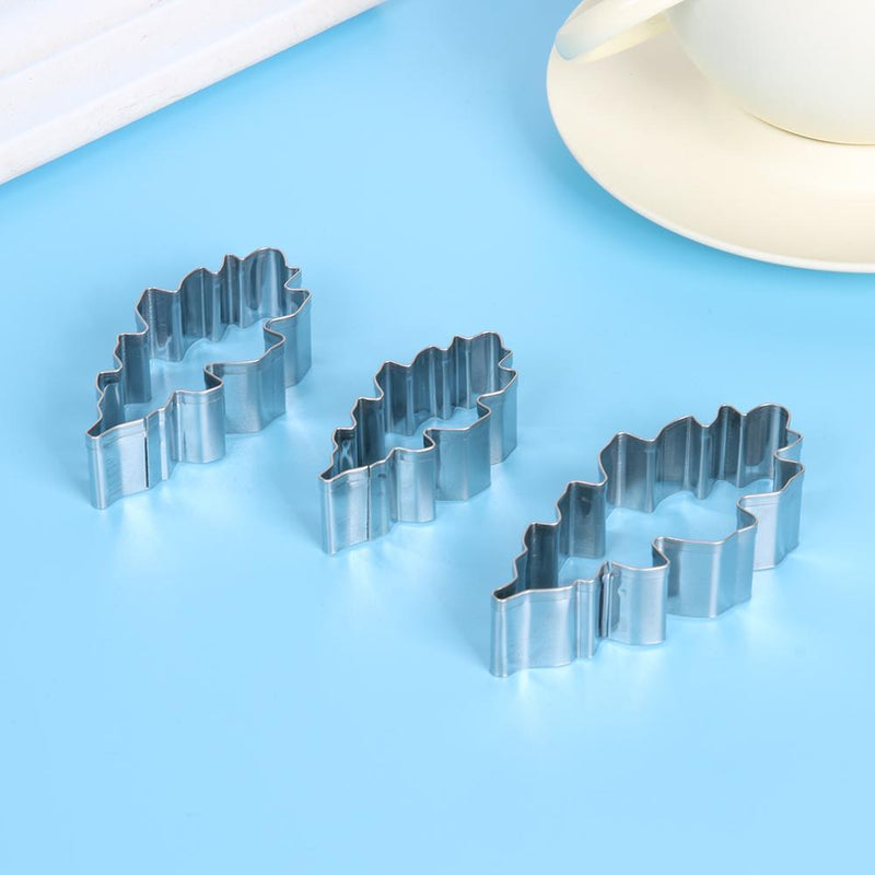 3pcs Stainless Steel Petals Shape Fondant Cake Mold Cookie Cutter Tools