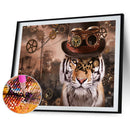 5D DIY Diamond Painting Steampunk Tiger Full Round Drill Mosaic Art Picture Kits
