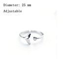 Fish Wave Mermaid Tears Ring Crystal Opening Ring Wave Inlaid Diamond Ring